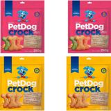 Kit 4 Biscoitos Super Premium Petdog Crock Para Cães 250 G