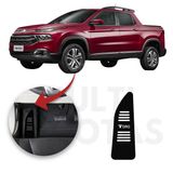 Descanso De Pé Fiat Toro 2016 A 2022 Aço Escovado Preto