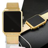 Relógio Feminino Dourado Silicone Digital Led