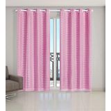 Cortina Voil Xadrez Sala, Quarto E Cozinha 3,00 X 2,30 Rosa