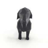 Enfeite Decorativo Salsicha Cachorro Geométrico Preto 10cm