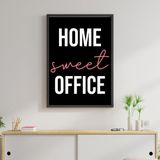 Quadro Home Sweet Office 45x34cm Com Vidro Moldura Preta