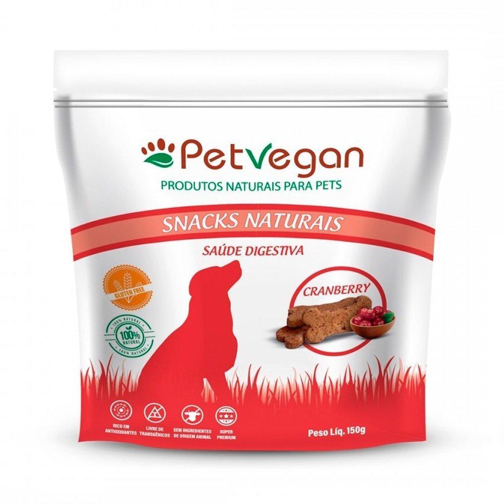 Petisco Snack Petvegan Saúde Digestiva Cães Sabor Cranberry