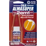 Cola Almasuper 2em1 Bico Pincel 10g Adesivo Instantâneo 5seg
