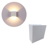 Luminária Balizador Arandela Sobrepor Quadrada Com Facho De Luz Ajustável Regulável Cima E Baixo 6w Branco Quente Bivolt