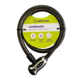 Cadeado Espiral 100cm X 15mm Com Chave - Preto/cinza