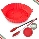 Kit Pegador 21cm E Forma De Silicone Airfryer 16x16cm Fritar