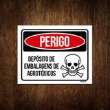 Kit 3 Placas Perigo Agrotóxicos 18x23cm