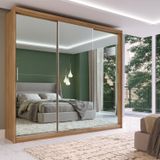 Guarda Roupa Casal 3 Portas Com Espelho 4 Gavetas 100% Mdf London Yescasa