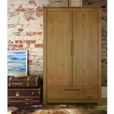 Guarda Roupa Solteiro 2 Portas 1 Gaveta Madeira Maciça Madma Artemobili Garapa