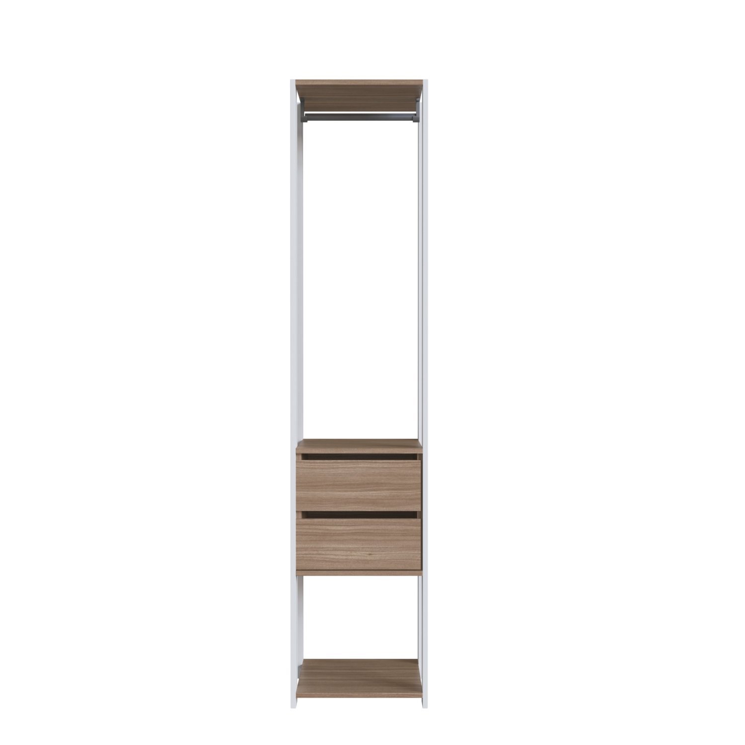 Módulo Para Closet Com Gavetas E Cabideiro 183x45x40cm Prodecor Branco/montana