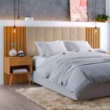 Cabeceira Queen Extensivel Estofada Com Mesa De Cabeceira Zara Shop Jm Camaru