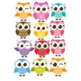 Cartela Com 12 Unid - Adesivos Coruja Mod1