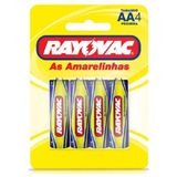 Pilha Rayovac Amarelinha Pequeno Aa Com 4