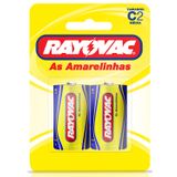 Pilha Rayovac Amarelinha Média Com 2