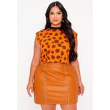 Blusa Feminina Plus Size  Estampa Animal Print