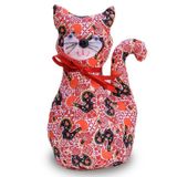 Pesinho De Porta Aparador Artesanal Gato Tecido Cozinha Casa