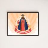 Quadro Nossa Senhora Aparecida Horizontal 24x18cm Preto