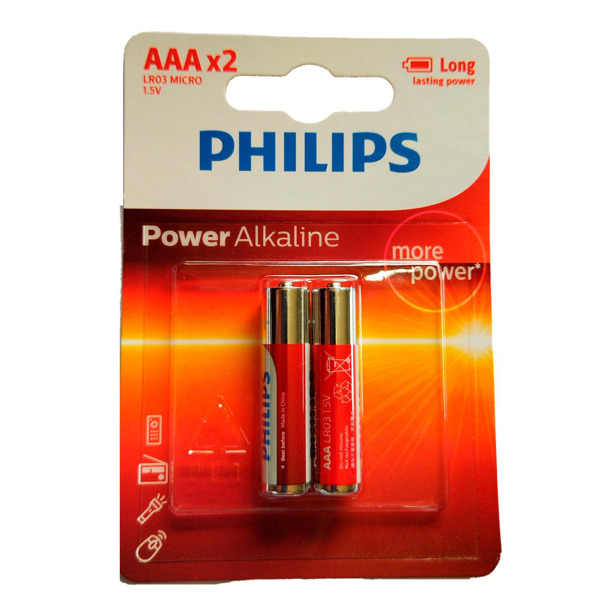 Pilha Alcalina Aaa Palito 3a 1,5v Philips Com 2