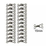 Colchete Gancho Para Roupa Niquelado 15mm Com 24 Unidades