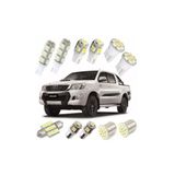 Kit Lampadas Led Luz Branca Hilux Pingo Teto Placa Ré Farol