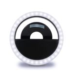 Ring Light Selfie Anel Led Celular Uni Xj-01 Preto 85mm