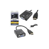 Cabo Conversor Hdmi Para Vga Femea 1 Saida De Audio 24cm