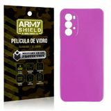 Capinha Pink Moto G52 + Película Vidro 3d Armyshield