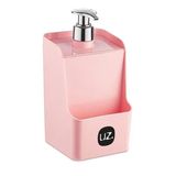 Porta Detergente E Esponja Dispenser Slim 500ml Uz - Rosa