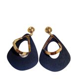 Brincos Femininos Preto Com Dourado Presente Dia Das Mães