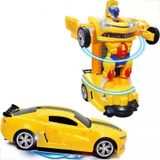 Carro Vira Robo Som Luz Carrinho Brinquedo Menino A Pilha