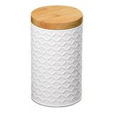Lata Porta Mantimento Tampa Bambu Organizador - Homecook