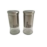 Kit 2 Peças Saleiro/pimenteiro Em Inox/vidro