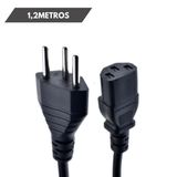 Cabo De Força Ac Pc Monitor Fonte Tripolar 1,2m Plug