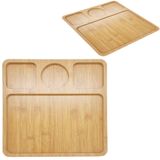 Petisqueira De Madeira Mdf Quadrada Com 4 Divisorias 30cm