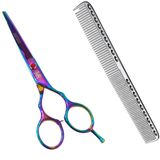 Tesoura Fio Laser 6.0 Furta Cor Pente De Metal Para Cabelo