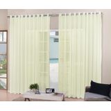 Cortina Para Sala Quarto Voal Liso Palha 2,00x1,80