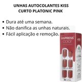 Unhas Autocolantes Kiss Ny Impress Curto Platonic Pink