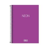 Caderno 1/4 Tilibra Espiral Sem Pauta 80 Folhas Neon Roxo