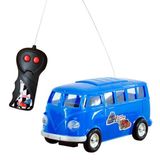 Carrinho Controle Remoto Sem Fio Kombi Azul Frente E Ré