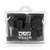 Kit De Frascos Para Viagem 7 Peças Preto Jacki Design