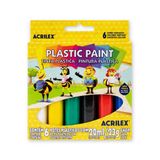 Tinta Plástica Acrilex Plastic Paint 20ml Com 6 Cores