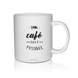 Caneca Branca Personalizada Para Home Office Com Café