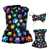 Roupas De Inverno Para Cães - Vestido Soft Preto Colorido Gg