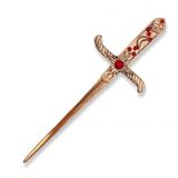 Athame Metal Cobre 19 Cm Com Pedras Vermelhas