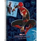 Caderno Espiral Spiderman Blue Capa Dura 1 Matéria 80 Folhas