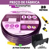 Mangueira De Jardim Roxa Economyflex 20m Com Suporte