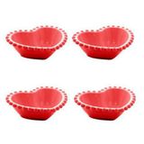 Jogo Bowls Em Porcelana Wolff Coração Beads 4 Peças Vermelho