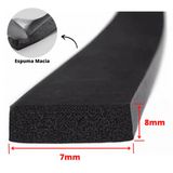 Espuma Fita Adesiva Pvc Borracha Vedação E=8mmx10 Mts Preta
