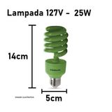 Lampada Verde Espiral Fluorescente 25w 127v Decorativa